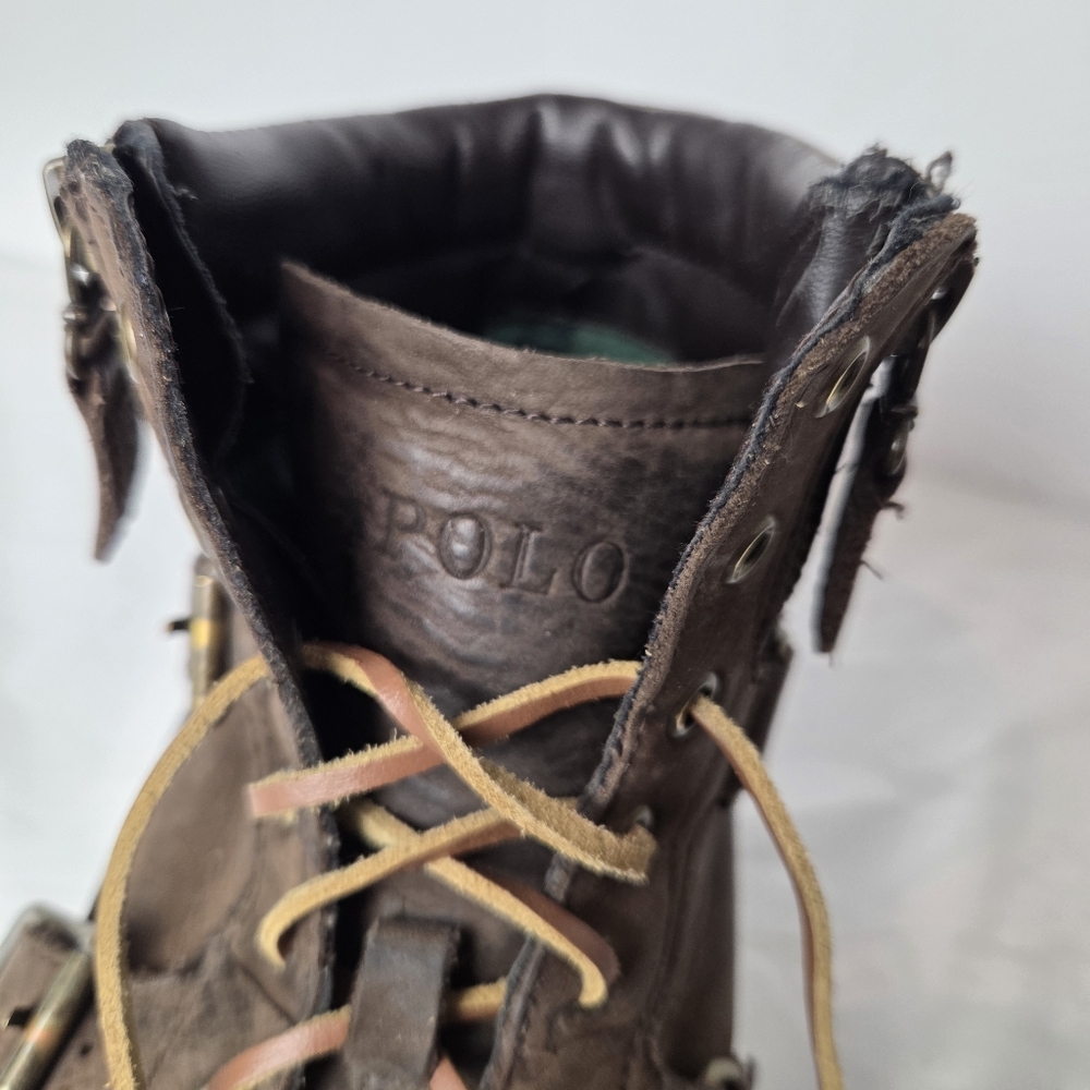 Polo Ralph Lauren Leather Duck Boots | Buckles Rugged Size 10 / 10.5 Steampunk - Picture 10 of 16